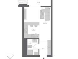 Продается Студия ЖК Беринг, дом 3, 30.25  м&sup2;, 6400000 рублей