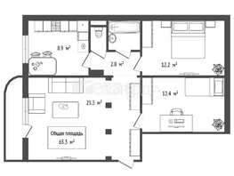 Продается 3-комнатная квартира Селезнева ул, 65.3  м&sup2;, 9700000 рублей