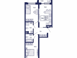 Продается 2-комнатная квартира ЖК Сила леса, корп 1, 59.1  м&sup2;, 10550000 рублей