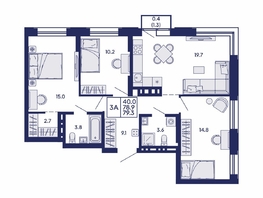 Продается 3-комнатная квартира ЖК Сила леса, корп 1, 79.3  м&sup2;, 12600000 рублей