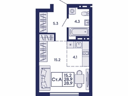 Продается Студия ЖК Сила леса, корп 1, 28.9  м&sup2;, 5200000 рублей