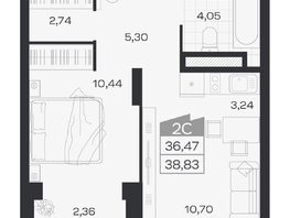 Продается 2-комнатная квартира ЖК Ясный берег, дом 19, бс 2-5, 39.37  м&sup2;, 8089000 рублей