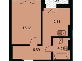 Продается 1-комнатная квартира ЖК Академия, дом 3, 38.1  м&sup2;, 9030000 рублей