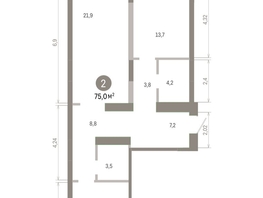 Продается 2-комнатная квартира ЖК Европейский берег, дом 45, 75.03  м&sup2;, 10670000 рублей