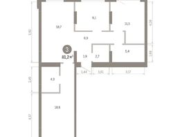 Продается 3-комнатная квартира ЖК Лебедевский квартал, д 1, 81.2  м&sup2;, 12510000 рублей