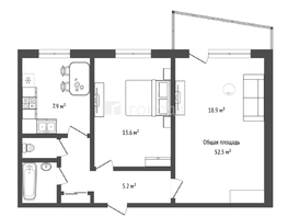 Продается 2-комнатная квартира Рассветная ул, 52.5  м&sup2;, 5129000 рублей