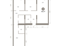 Продается 3-комнатная квартира ЖК Европейский берег, дом 46, 94.05  м&sup2;, 13370000 рублей