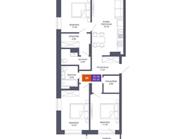 Продается 3-комнатная квартира ЖК Звезда, дом 2, 82.02  м&sup2;, 14025420 рублей