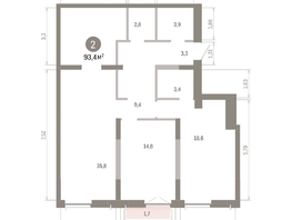 Продается 2-комнатная квартира ЖК Европейский берег, дом 45, 93.43  м&sup2;, 14830000 рублей