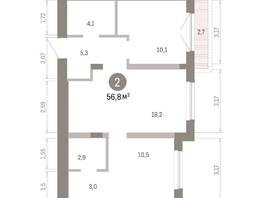 Продается 2-комнатная квартира ЖК Европейский берег, дом 46, 56.76  м&sup2;, 10420000 рублей