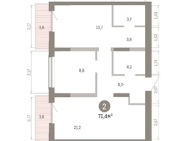 Продается 2-комнатная квартира ЖК Европейский берег, дом 46, 71.42  м&sup2;, 10100000 рублей