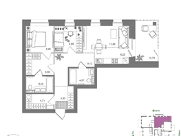 Продается 2-комнатная квартира ЖК Спектр, дом 10, 81.51  м&sup2;, 13682000 рублей