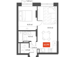 Продается 1-комнатная квартира  Квартал ЩА, 41.5  м&sup2;, 8390000 рублей