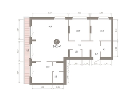 Продается 3-комнатная квартира ЖК Лебедевский квартал, д 1, 98.2  м&sup2;, 14960000 рублей