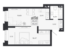 Продается 2-комнатная квартира ЖК Ясный берег, дом 20, 49.8  м&sup2;, 8096000 рублей