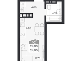 Продается Студия ЖК Ясный берег, дом 20, 24.9  м&sup2;, 5020000 рублей