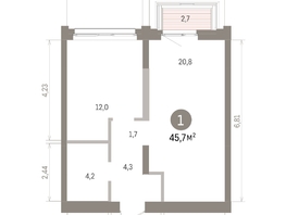 Продается 1-комнатная квартира ЖК Европейский берег, дом 32, 45.65  м&sup2;, 8550000 рублей