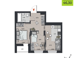 Продается 3-комнатная квартира ЖК ДНК, 46.3  м&sup2;, 6300315 рублей