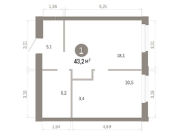 Продается 1-комнатная квартира ЖК Город на озере, 43.23  м&sup2;, 11400000 рублей