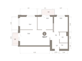 Продается 3-комнатная квартира ЖК Город на озере, 78.45  м&sup2;, 16330000 рублей