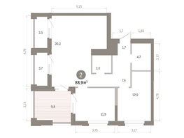 Продается 2-комнатная квартира ЖК Город на озере, 88.9  м&sup2;, 23400000 рублей