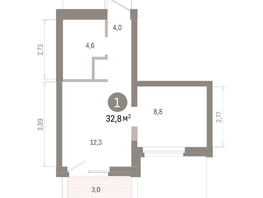 Продается 1-комнатная квартира ЖК Город на озере, 32.76  м&sup2;, 8120000 рублей