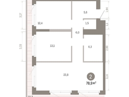 Продается 2-комнатная квартира ЖК Город на озере, 78.94  м&sup2;, 20480000 рублей