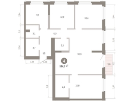 Продается 4-комнатная квартира ЖК Город на озере, 117.6  м&sup2;, 24320000 рублей