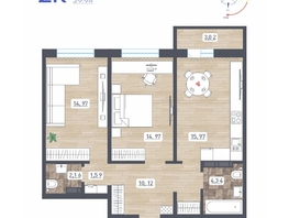 Продается 2-комнатная квартира ЖК Радуга Сибири, дом 10, 65.63  м&sup2;, 6941150 рублей