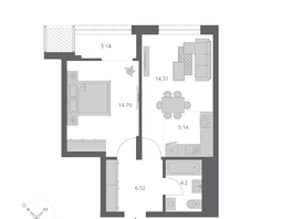 Продается 2-комнатная квартира ЖК Беринг, дом 3, 48.1  м&sup2;, 9870000 рублей