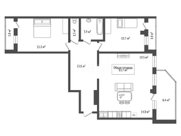 Продается 3-комнатная квартира Декабристов ул, 83.7  м&sup2;, 11260000 рублей