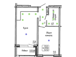Продается 1-комнатная квартира ЖК Самоцветы, Бирюза дом 3, 41.6  м&sup2;, 5650000 рублей