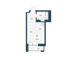 Продается Студия ЖК Расцветай на Кропоткина, дом 1, 28.7  м&sup2;, 6550000 рублей