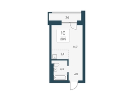 Продается Студия ЖК Расцветай на Кропоткина, дом 1, 28.9  м&sup2;, 6500000 рублей