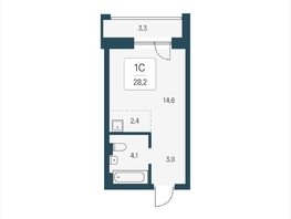 Продается Студия ЖК Расцветай на Кропоткина, дом 2, 28.2  м&sup2;, 6000000 рублей