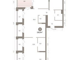Продается 3-комнатная квартира ЖК Город на озере, 133.68  м&sup2;, 26190000 рублей