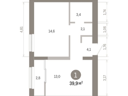 Продается 1-комнатная квартира ЖК Европейский берег, дом 46, 39.9  м&sup2;, 7470000 рублей
