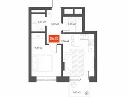 Продается 1-комнатная квартира  Квартал ЩА, 36.1  м&sup2;, 7790000 рублей