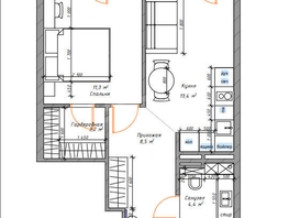 Продается 2-комнатная квартира Дуси Ковальчук ул, 45.6  м&sup2;, 8500000 рублей