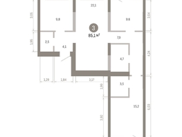 Продается 3-комнатная квартира ЖК Европейский берег, дом 46, 85.07  м&sup2;, 12340000 рублей