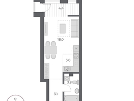 Продается Студия ЖК ОСКАР, дом 2, 32.3  м&sup2;, 7290000 рублей
