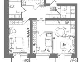 Продается 2-комнатная квартира ЖК Спектр, дом 9, 74.71  м&sup2;, 10990000 рублей
