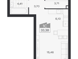 Продается Студия ЖК Ясный берег, дом 19, бс 2-5, 33.38  м&sup2;, 6398000 рублей