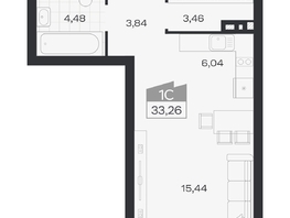 Продается Студия ЖК Ясный берег, дом 19, бс 2-5, 33.26  м&sup2;, 7254000 рублей