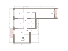 Продается 3-комнатная квартира ЖК Европейский берег, дом 46, 92.92  м&sup2;, 13790000 рублей