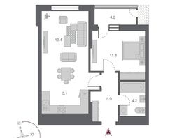 Продается 2-комнатная квартира ЖК Беринг, дом 2, 49.9  м&sup2;, 9300000 рублей