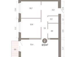Продается 2-комнатная квартира ЖК Город на озере, 67.94  м&sup2;, 14830000 рублей