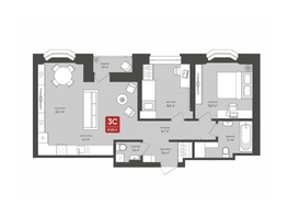 Продается 3-комнатная квартира ЖК Промышленная 7, 61.65  м&sup2;, 10284400 рублей
