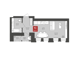 Продается Студия ЖК Промышленная 7, 26.75  м&sup2;, 5899600 рублей