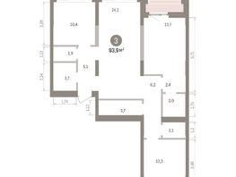 Продается 3-комнатная квартира ЖК Европейский берег, дом 32, 93.92  м&sup2;, 13040000 рублей